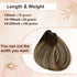 Hetto 12 Inch Sew in Hair Extensions, Balayage Brown to Blonde Weft, 70g Real Human Hair Extensions