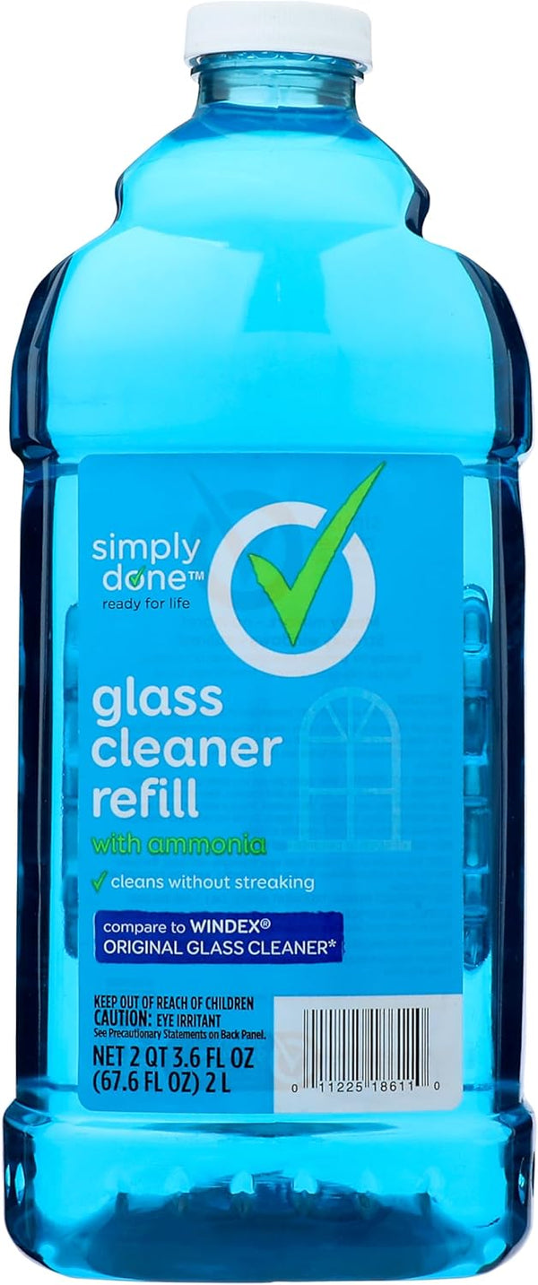 Simply Done Glass Cleaner Refill, with Ammonia, 67.6 Ounce