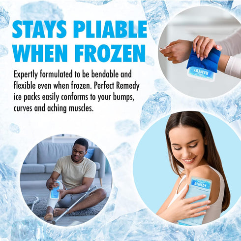2 Pack Regular Gel Ice Packs for Injuries, Reusable Hot Cold Compress, Soft Soothing Ice Packs, Alternative for Hot