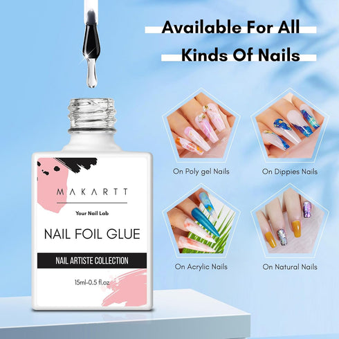 Makartt Nail Foil Glue Gel for Nail Art, Strong Adhesion Foil Transfer Gel, 15ML (0.5 fl.oz)