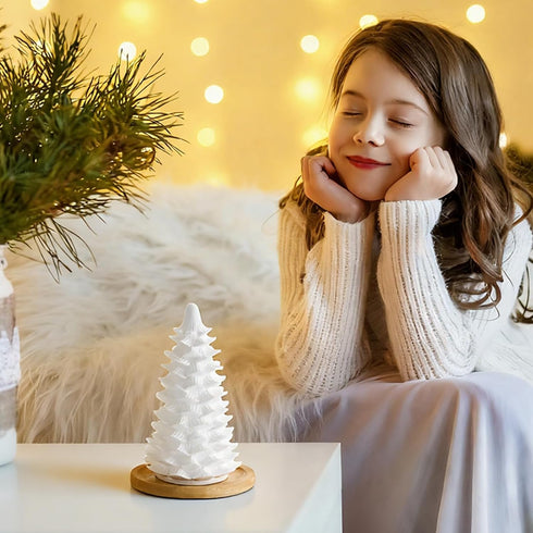 Honeydak Christmas Passive Essential Oil Diffuser Gifts, Christmas Tree Ceramic Diffuser with Wooden Tray for Home