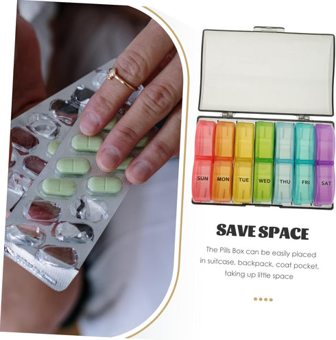 Portable Weekly Medicine Organizer Box Detachable Case Compact Pill Storage Container for Travel and Daily Use