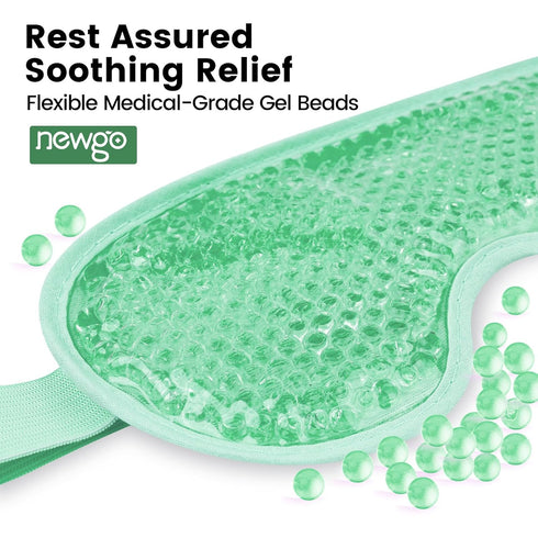 NEWGO Cooling Eye Mask Gel, Cold Eye Mask for Puffy Eyes, Eye Ice Pack for Stress Relief - Green