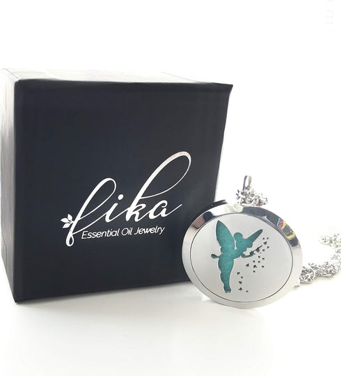 FIKA Tinkerbell Air Freshener Diffuser Necklace Locket, Aromatherapy Essential Oil, Great for Travel Pads
