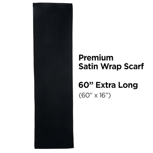 KISS COLORS & CARE Soft Satin Wrap Scarf - Black, Multi-Purpose Premium Scarf for Hair Styles & Wigs