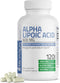 Bronson Alpha Lipoic Acid 600 MG - 120 Vegetarian Capsules (60 Servings) for Antioxidant Health & Free Radical