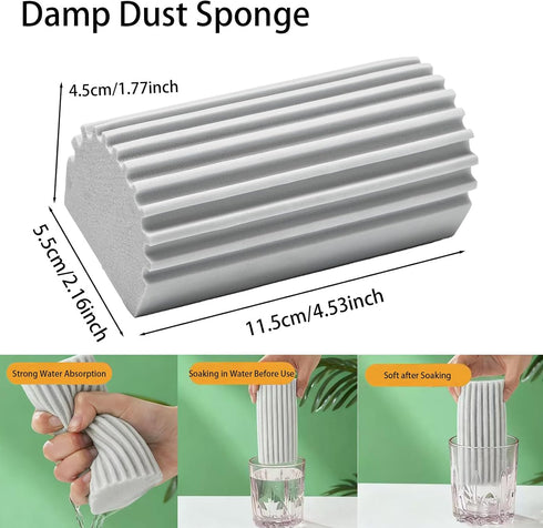 KYHYFJMD 4 Pack Damp Clean Duster Sponge Household Cleaning Sponges Reusable Dusting Sponge for Brushing Blind Glass