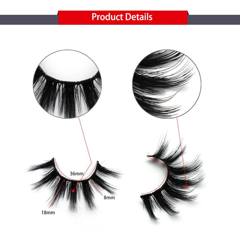 Veleasha 5D Faux Mink Lashes - 100% Handmade Luxurious Fake Eyelashes, 5 Pairs Pack (Dubai)