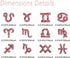 JERCLITY 24 Pieces Pink Alloy Zodiac Nail Charms, 12pcs Zodiac Signs and 12pcs Constellation Words Nail Charms for