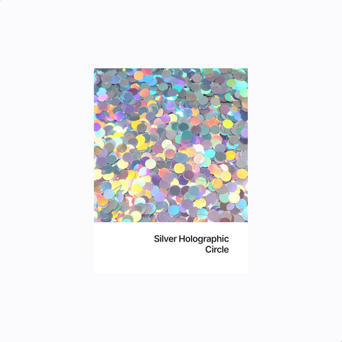 Hemway Ultra Sparkle Glitter - 1/8" Silver Holographic Circle Sequins for Crafts and Decoration - 50g