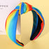 Rainbow Headband for Women, LGBTQ Heart Flag Pride Headbands, Rainbow Stripe Wide Top Knot Hair Accessories