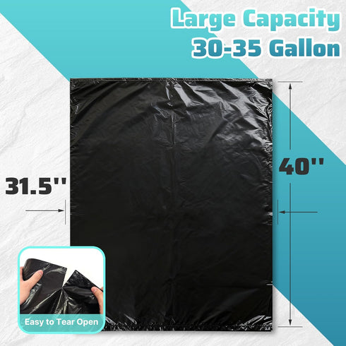 Zokaitwy 30-35 100 Count, 21 30-35 Packing Gallon Trash Bags Micron HDPE, Durable & Tear-Resistant Trash Can Liners