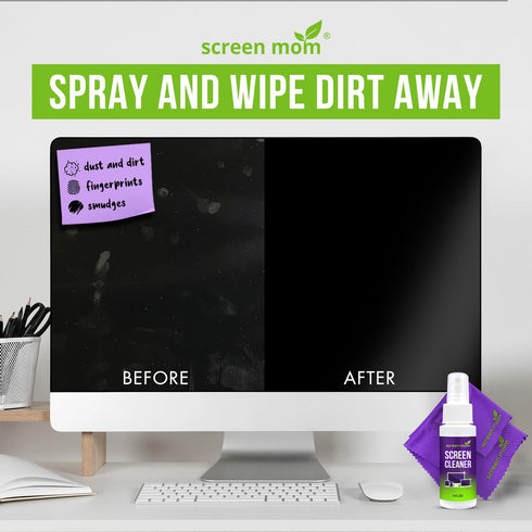Screen Mom (6-Pack) Screen Cleaner Purple Microfiber Cloths - Microfiber Screens Cleaner Cloths, TV Cleaning Cloth
