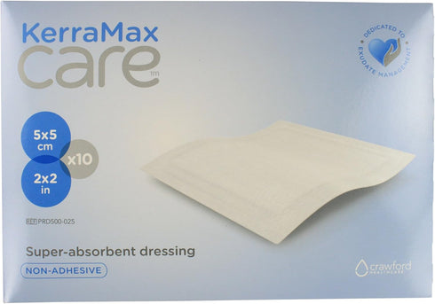 2"x2" Super Absorbent Wound Dressing (PRD500-025), Box of 10 for Improved Patient Comfort and Wound Care