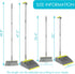 PHYEX 2-Pack Dustpan and Broom Set, Adjustable Handle Dustpan, Broom Combo Set for Home Cleanup (Grey)