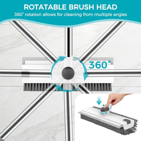 SetSail 3 1 54-in Floor Scrub Brush, in Floor Scrub Brush with Adjustable Long Handle and Scraper Heavy Duty Stiff