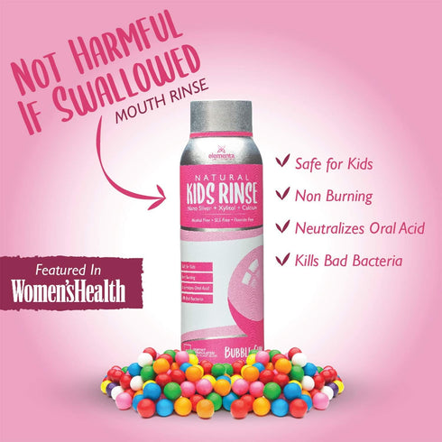 Elementa Essentials Kids Bubble Gum Mouth Rinse - 20 oz Oral Care, Dentist Recommended, Fresh & Healthy