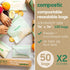 Home Compostable Resealable Sandwich Bags (7"x7"), 100 Count, Microwave & Freezer Safe Food Storage