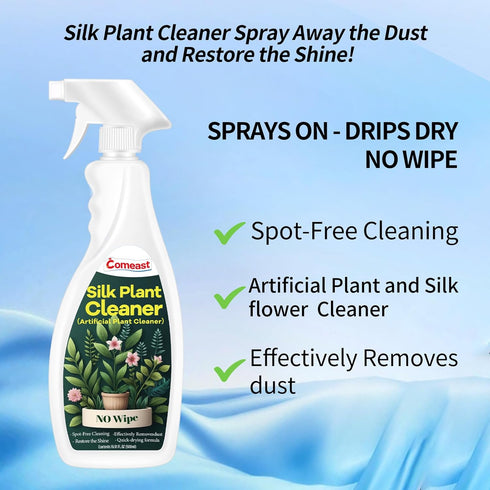 Silk Plant Cleaner Spray No Wipe, Artificial Plant Cleaner and Dust Remover, 16.91 Fl Oz