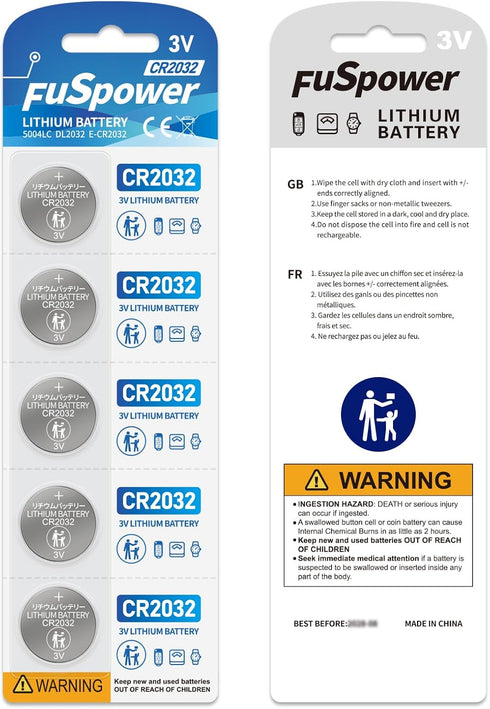 CR2032 2032 ECR2032 DL2032 3V Lithium Batteries for Watch, Key Fob, Flameless Candles, Garage Door Remote (50 Pack)