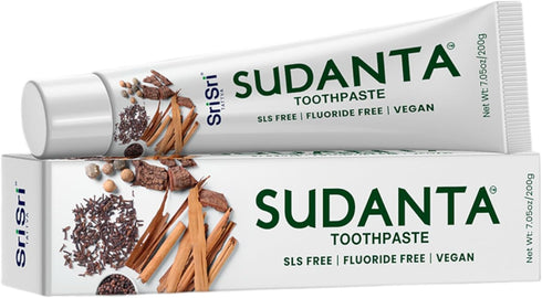 Sudanta 200g Herbal Fluoride-Free Natural Toothpaste, Paraben-Free, Vegan with Ayurvedic Herbs