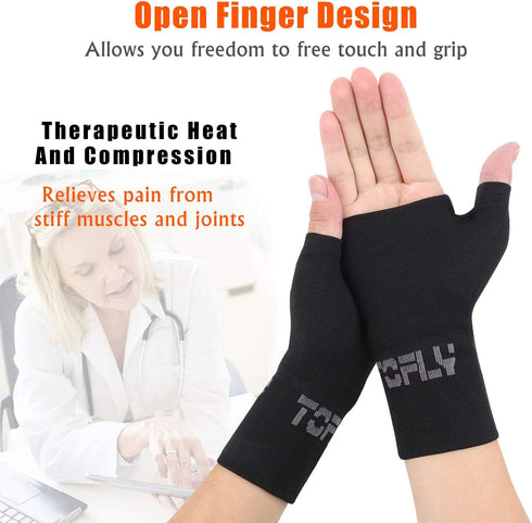 Thumb and Wrist Support for Joint Pain, Tendonitis, Sprain, Hand Instability, Compression Wrist Sleeves with Thumb