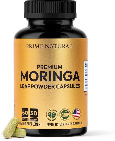 Moringa Powder Capsules - Pure Moringa Powder, Energy, Skin, Immune & Gut