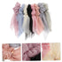 VALICLUD 8PCS Double Layer Bowknot Chiffon Hair Scarf Scrunchies - Elastic Ribbon Hair Ties for Women and Girls