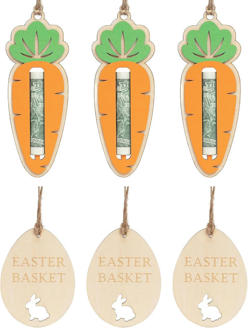 Hubaltuye 6 Pack Easter Money Holder, Easter Bunny Money Holder With Carrot And