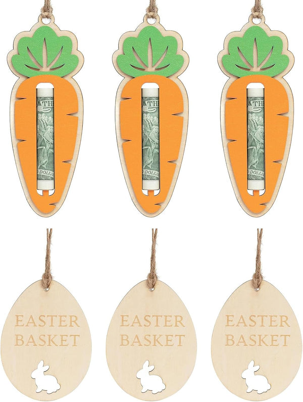 Hubaltuye 6 Pack Easter Money Holder, Easter Bunny Money Holder With Carrot And