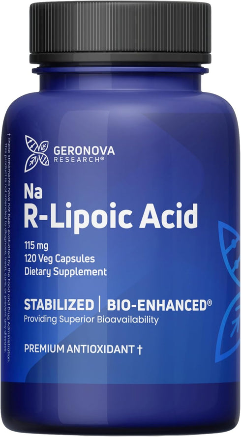 Bio-Enhanced R-Lipoic Acid, 115 mg Capsules for Enhanced Absorption, 120 Count - Magnesium Supplement