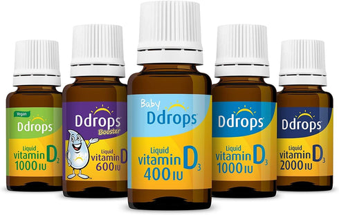 Ddrops Kids Booster 600IU - 100 Drops of Daily Liquid Vitamin D for Kids, Supports Strong Bones & Immune System
