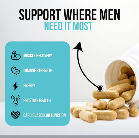 Immune 60 Wound Care Plus Men's Multivitamin Comprehensive Vitamin & Mineral Blend with Vitamins A, B, C, D, E, Zinc