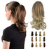 SOFEIYAN 13" Ponytail Extension, Long Curly Clip in Claw Hair Extension for Women, Dark Blonde to Bleach Blonde