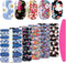 SILPECWEE Flower Nail Polish Strips | 5 Sheets Self Adhesive Nail Stickers with Nail File