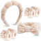 VELSCRUN 6 Pack Makeup Headband Set, Brown Sponge Hair Band Bow Tie Spa Headbands for Women
