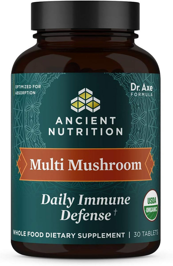 Ancient Nutrition Organic Multi Mushroom Supplement - Immune Support Tablet, Gluten Free, 30 Count