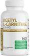 Bronson Acetyl L-Carnitine 500 MG High Potency Amino Acid, Non-GMO, 60 Capsules