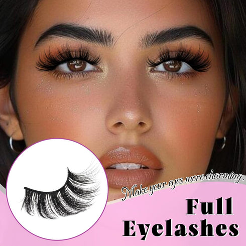 Losha Lashes 7 Pairs Fluffy Faux Mink Eyelashes, Soft Handmade False Eye Lashes for Dramatic Makeup