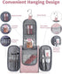 Narwey Small Hanging Toiletry Bag - Women Travel Makeup Organizer for Toiletries and Cosmetics (Medium, Pink)