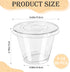 PUREZON 50 Pack 9 oz Clear Plastic Cups with Flat Lids, Disposable Plastic Cups with Lids No Hole, Small Dessert Cup