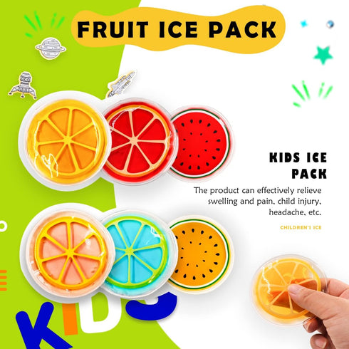 Kids Ice Pack, Hot or Cold Pack Gel Cooling Pad, Reusable for Injuries Medical Health,Swelling and Pain Relief, Tired Eyes, Child Injury, Headache, Sinus Relief (Fruit Ice Pack)
