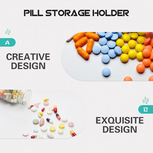 SOPOTUTU 2pcs, 9-Compartment Portable Medicine Organizer Box Weekly Pill Container, Large Capacity Travel Medicine Case