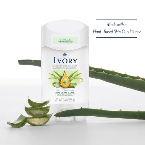 Ivory Gentle Aluminum Free Deodorant with Hint Of Aloe, 2.4 oz, 1.8 Lb (Packaging may vary)