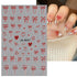 Heart Bows Nail Art Stickers Decals, 4 Pcs, White Red Pink Bow Tie Nail Design, Valentine's Day Nail Supplies