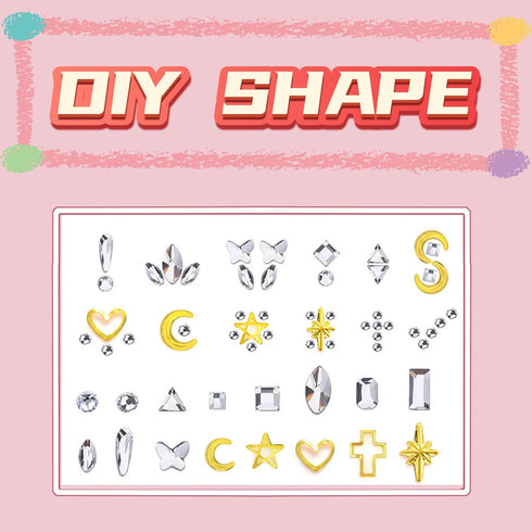 Tooth Gems Kit - Fashionable DIY Teeth Jewelry with Shiny Crystals, Gold and Silver Decoration Starter Kit