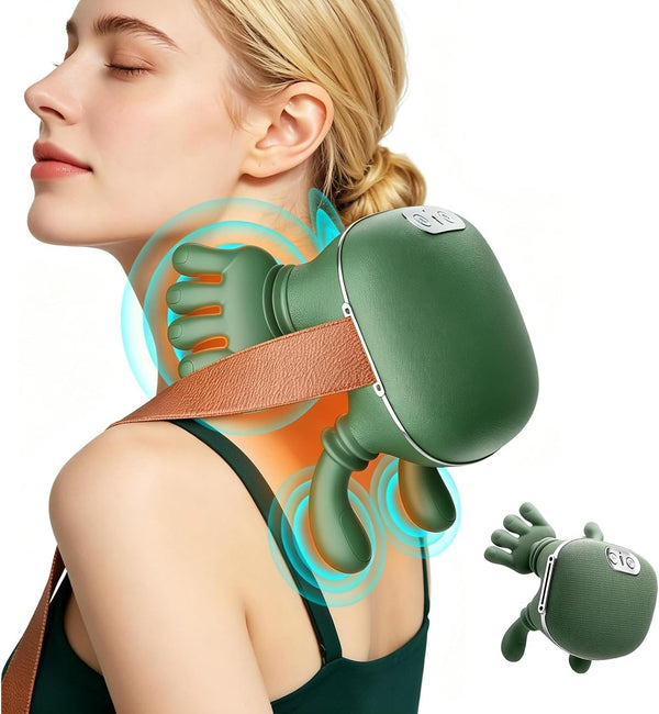 seektik 2026 Premium Back and Neck Massager with Heat, Simulated Human Hand Design