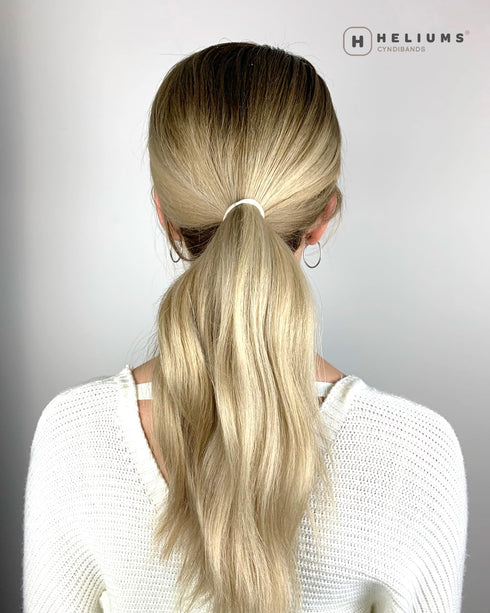 Heliums Thin Hair Elastics, Light Blonde, 2mm Ties for Thin Hair, 1.75 Inch, Medium Hold, 40 Count