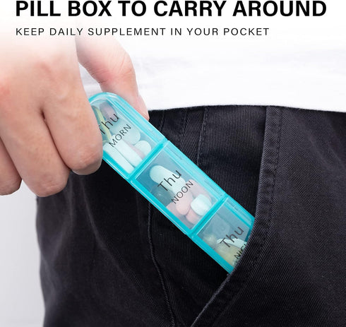 Daviky 7 Day Pill Organizer, Daily Pill Box 3 Times a Day, Weekly Medicine Cases for Vitamins and Medication