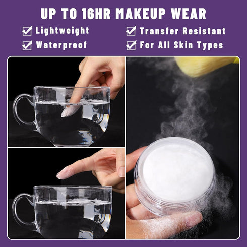 UCANBEMAKUP Long Lasting Makeup Setting Spray Kit, 6.76 Fl oz Hydrating Matte Finish Mist + Translucent Powder